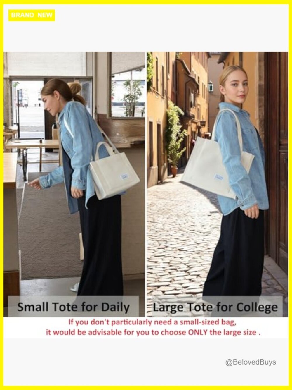 Large Corduroy Tote Bag with Compartments for Work Travel College - Picture 4 of 7